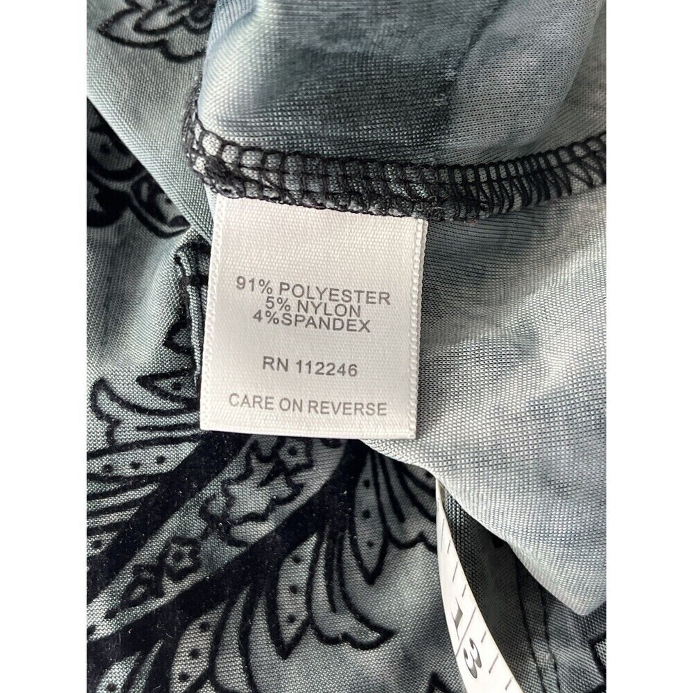 Burnout Velvet Blouse Gray/Black Sz XL Paisley Whimsygoth Fairy Grunge Witchy - Picture 11 of 12